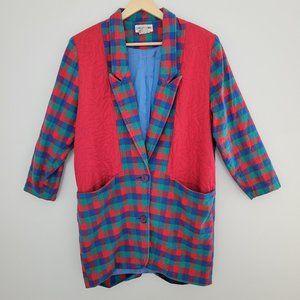 RARE vintage multi colored 80s coat. Oversized M/L